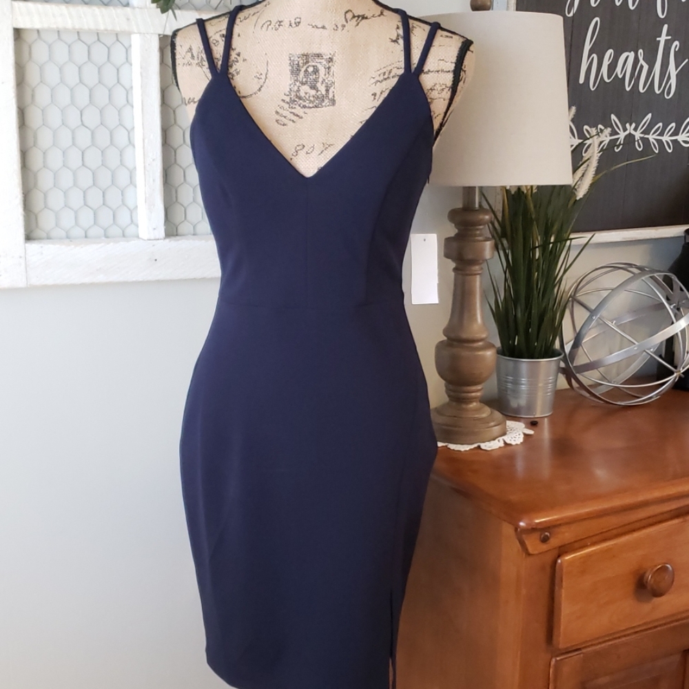 NWT navy blue lace back dress size 9